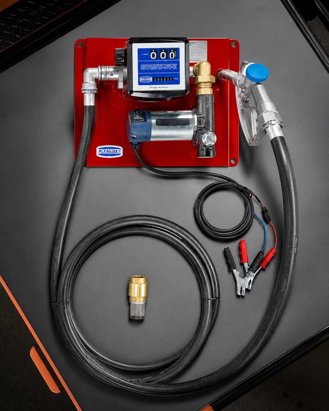 Kit Fill-Rite com bomba, medidor, mangueiras e bico