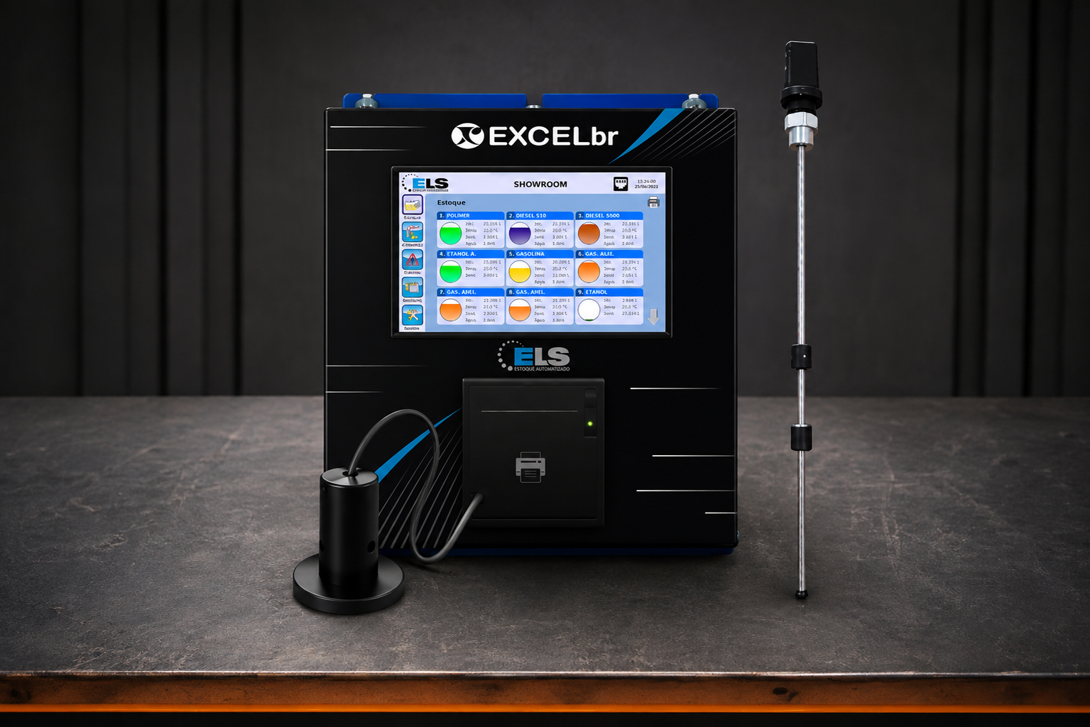 Console Excelbr ELS e sonda para monitoramento de tanques